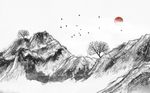 新中式山水背景墙