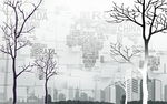 英文灰色城市背景图