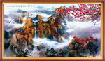 国画山水风景画背景墙