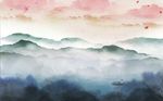 新中式水墨山水背景墙