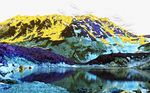 新中式金色山水油画背景墙