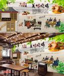 烤鸡店背景墙