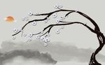 国画新中式花鸟背景墙