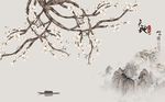 手绘工笔花鸟背景墙