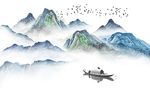 抽象山水风景背景墙