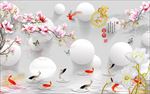 家和3d圆球玉兰花山水九鱼图