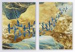 立体金鱼金箔抽象装饰画