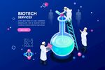 矢量科技生物技术研究场景插画