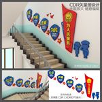 公安局楼梯文化墙