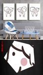 北欧简约创意线条浪漫爱情无框画