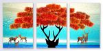 地中海发财红色树吉祥小鹿装饰画