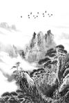 中山水墨风景意境装饰画