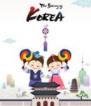 韩国传统韩服小孩情侣角色