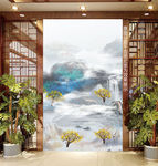 新中式抽象山水画
