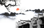水墨山水背景墙