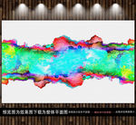 彩色电视背景墙
