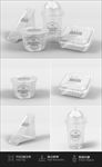 四套透明快餐盒饮料杯样机图片