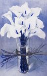 现代唯美花瓶玉兰花装饰画