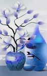 唯美手绘花瓶花卉小鸟装饰画