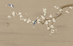 花鸟新中式手绘玄关屏风背景