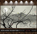 抽象手绘花鸟
