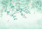清新淡雅手绘插画创意玄关屏风背
