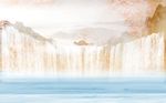 大理石纹山水背景墙