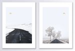 简约马路雪景装饰画