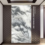 现代黑白石纹山水画