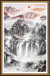 竖幅山水画