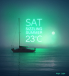 泛舟湖上夜景霓虹灯效果天气时间
