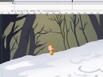 雪地里下山的猴子6秒动画