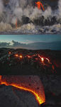 震撼大海火山爆发视频素材