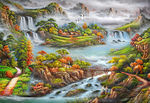 油画风景背景墙