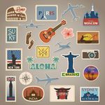 复古旅游图标DIY素材