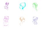 盘发美人头 美术画