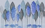 创意油画叶子浮雕背景墙