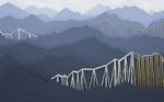 现代简约铁艺山水蓝色背景墙