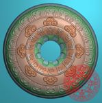 莲花瓣圆形平安扣六字真言精雕图