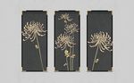 现代简约菊花金属浮雕铁艺背景墙