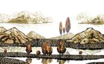 欧式风格抽山水背景墙