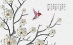 立体花朵小鸟树装饰背景墙