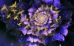 唯美梦幻金色飞鸟抽象花背景墙