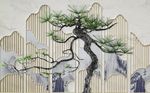 立体松树现代背景墙