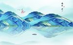 意境水墨山水背景墙