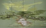 抽象手绘油画风景背景墙