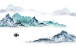 新中式水墨山水背景墙