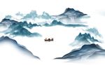 新中式水墨山水背景墙