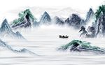 中式水墨山水背景墙