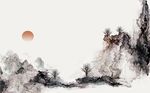 中式水墨山水背景墙
